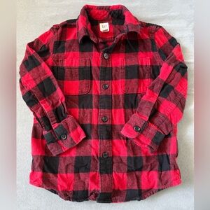 Gap Kids XS Buffalo Plaid flannel button down EUC